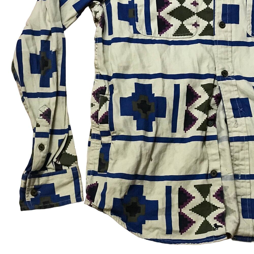 Modern Amusement Geometric Pattern Button Up Hood… - image 3